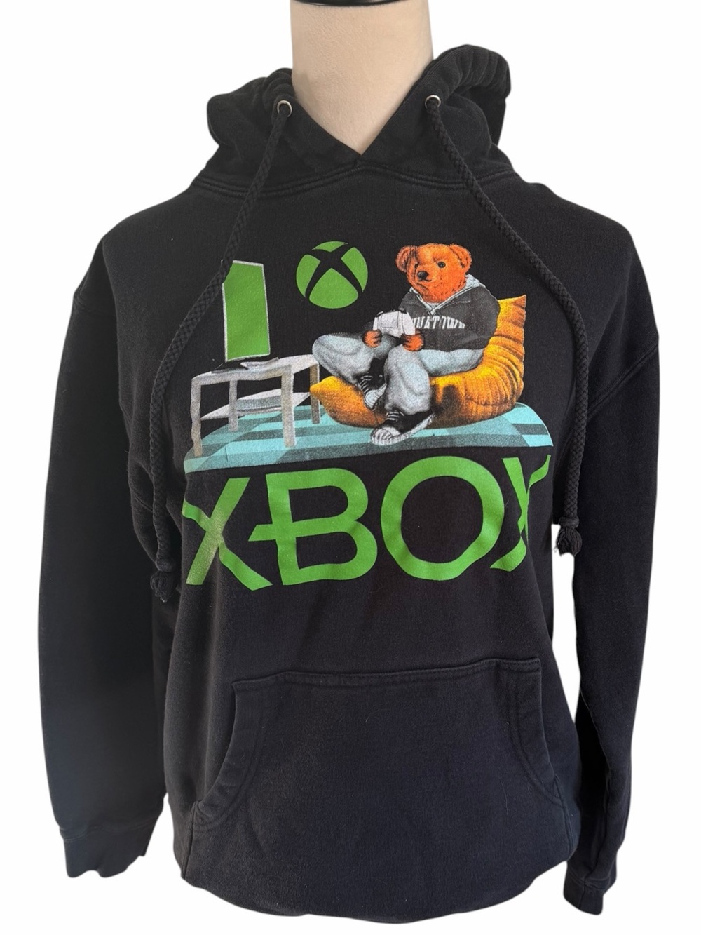 Chinatown Market Xbox Mens Small Black Graphic Hoodie with Teddy Bear Gamer